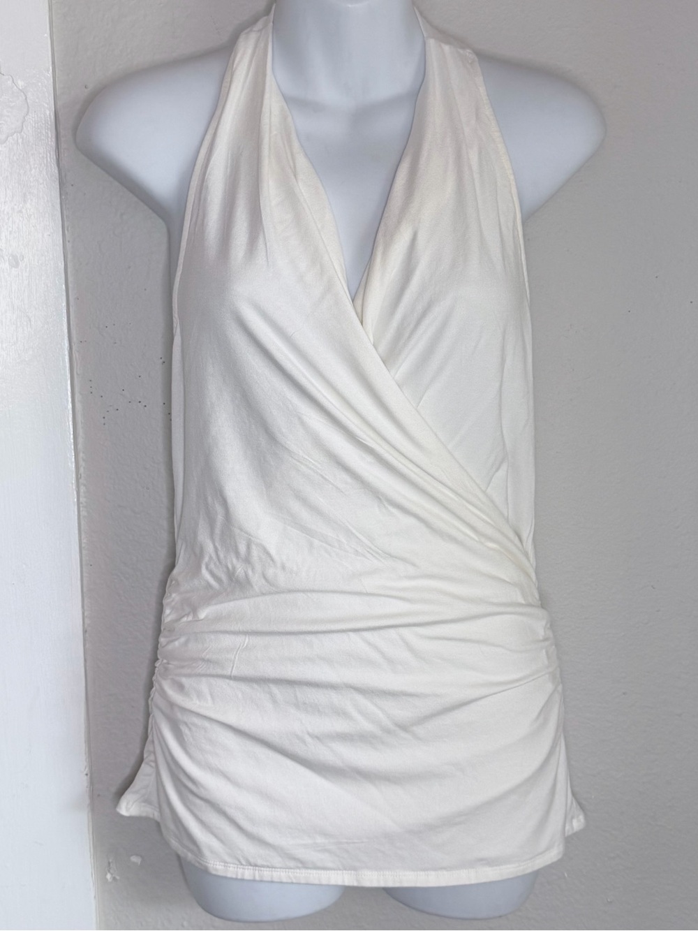Venus Ivory Drape Halter Top Women Medium